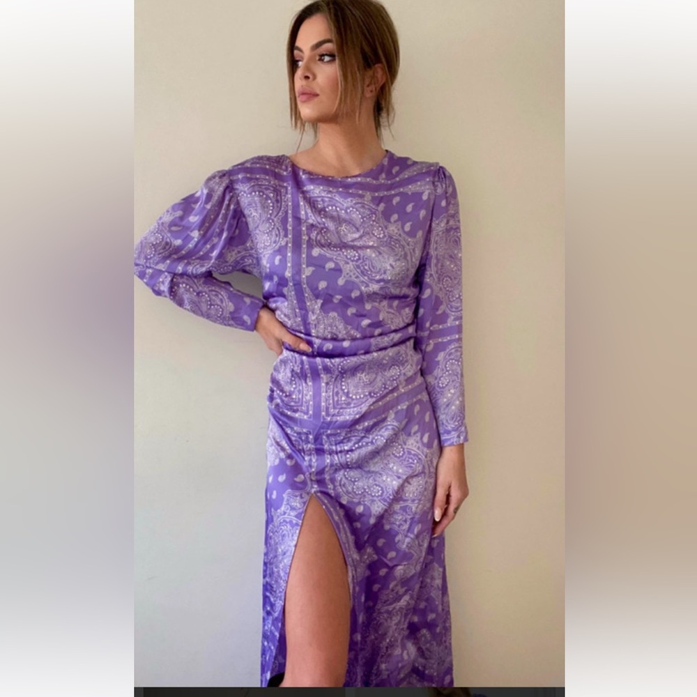 NWT: Zara Stunning western-theme Midi 💜💜💜 Dress, Size: Small